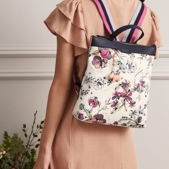 RADLEY LONDON SKETCHY FLORAL MEDIUM ZIP-TOP BACKPA - Picture 6 of 13